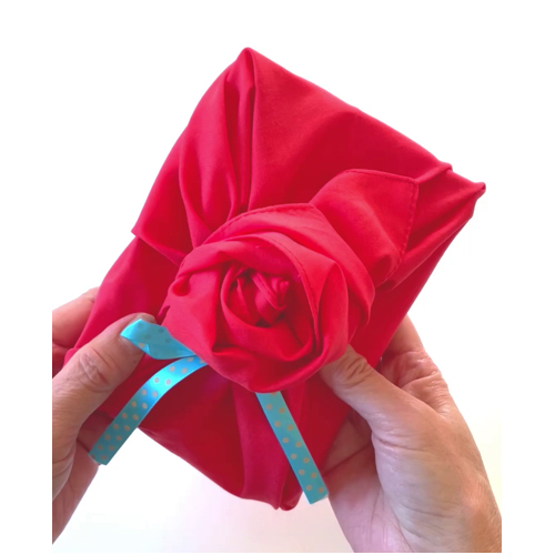 Fabric Gift Wrapping ideas-Rose