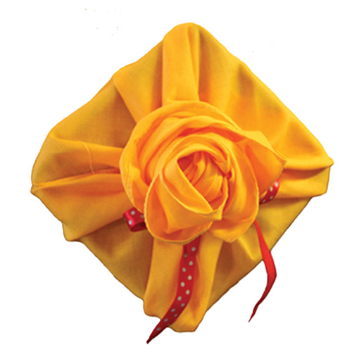 Rose shaped fabric wrapping