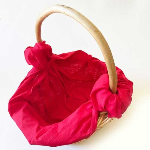 Red bandana lined basket