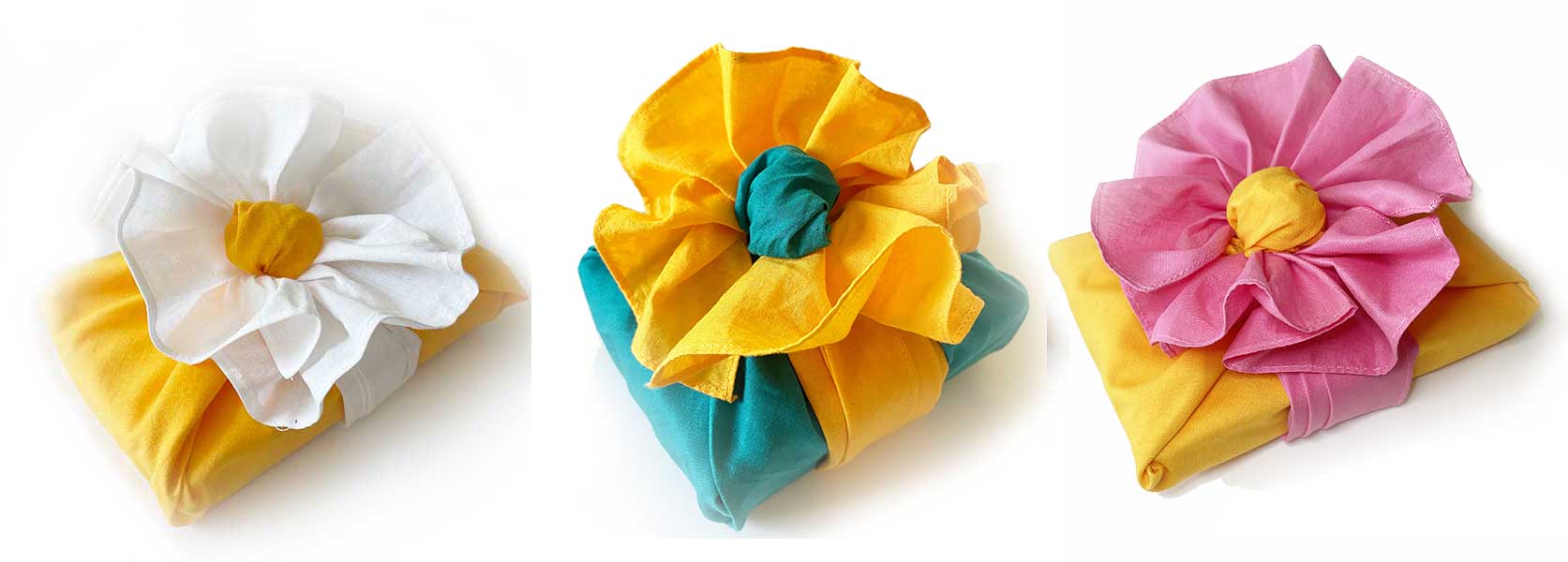 Fabric flower bowfor gift wrapping