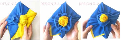 Blue and yellow craft wrapping designs