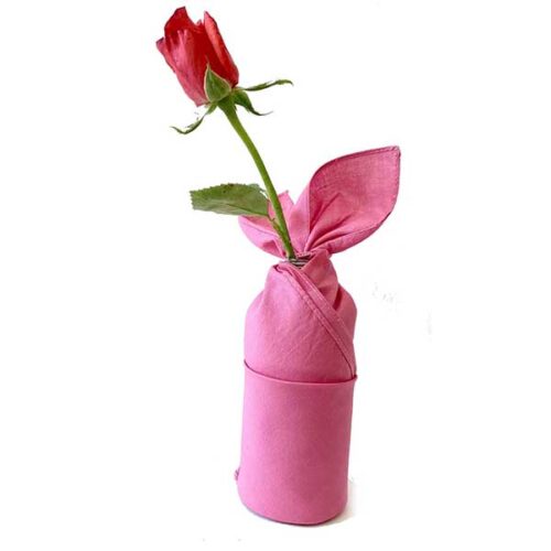 Pink vase using plastic bottle