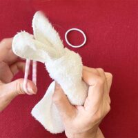 How to make rabbit with towel step4